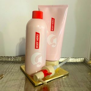 Brand New Glossier Body Hero body wash and moisturizer with new unused pump